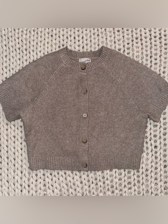 Universal Thread Sweaters - Universal Thread Short-Sleeve Button Front Cardigan - Taupe